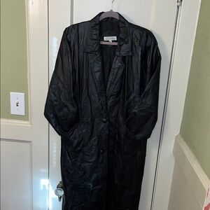 Black Leather Trench Coat